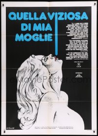 9b0704 ANYONE BUT MY HUSBAND Italian 1p 1975 sexy Tarantelli art, directed by Roberta Findlay, rare!