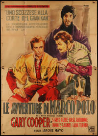 9b0425 ADVENTURES OF MARCO POLO Italian 2p 1946 different art of Cooper & Rathbone, ultra rare!