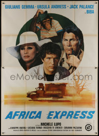 9b0426 AFRICA EXPRESS Italian 2p 1975 sexy jungle adventurer Ursula Andress, Palance, Gemma, rare!