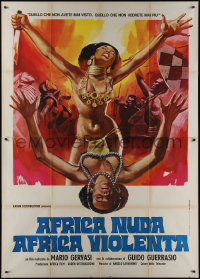 9b0427 AFRICA NUDA AFRICA VIOLENTA Italian 2p 1974 wild artwork of sexy native voodoo ritual!