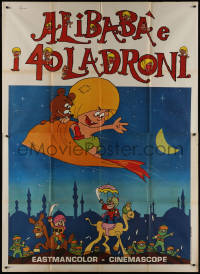 9b0429 ALI BABA & THE FORTY THIEVES Italian 2p 1973 cool Japenese anime version of Arabian Nights!