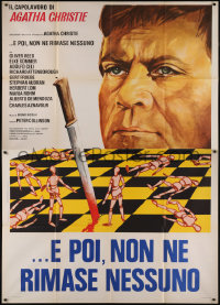 9b0433 AND THEN THERE WERE NONE Italian 2p 1974 Spagnoli art of Oliver Reed over chessboard war!