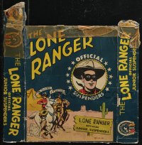 9b0012 LONE RANGER 13x14 official junior suspenders box top 1949 great art of the masked hero & Tonto!
