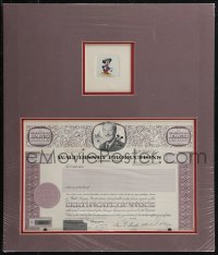 9b0025 WALT DISNEY stock certificate in 15x17 matted display 1950s ready to frame & hang on your wall!