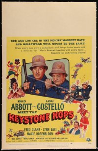 9b0240 ABBOTT & COSTELLO MEET THE KEYSTONE KOPS linen WC 1955 Bud & Lou in the movies' maddest days!