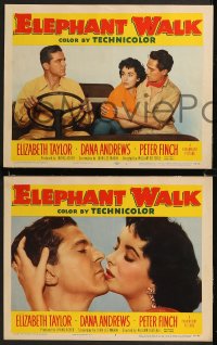 9c0060 ELEPHANT WALK 8 LCs 1954 sexy Elizabeth Taylor, Dana Andrews & Peter Finch in India!
