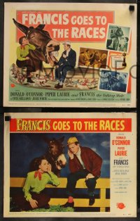9c0070 FRANCIS GOES TO THE RACES 8 LCs 1951 Donald O'Connor & talking mule, horse racing!