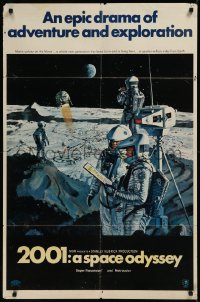 9d0439 2001: A SPACE ODYSSEY style B 70mm 1sh 1968 Kubrick, McCall art of astronauts on the moon!