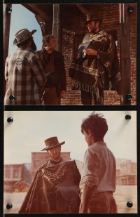 9d0007 FOR A FEW DOLLARS MORE 2 color Italian 7x9.25 stills 1965 Eastwood, rare images by Vaselli!