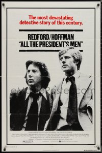 9d0456 ALL THE PRESIDENT'S MEN 1sh 1976 Dustin Hoffman & Robert Redford as Woodward & Bernstein!