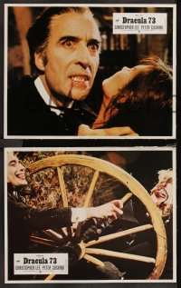 9d0060 DRACULA A.D. 1972 9 French LCs 1973 Hammer, Christopher Lee, sexy Stephanie Beacham!