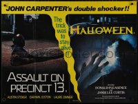 9f0476 ASSAULT ON PRECINCT 13/HALLOWEEN British quad 1979 different images for both movies!