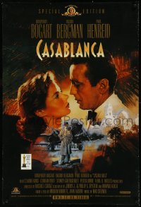 9f0054 CASABLANCA 27x40 video poster R1998 cool different Dudash art of Bogart & Bergman!