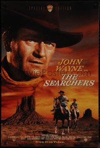 9f0059 SEARCHERS 27x40 video poster R1998 classic image of John Wayne in Monument Valley, John Ford