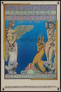 9f0026 NEW YORK ART DECO EXPOSITION 26x40 museum/art exhibition 1975 Radio City Music Hall, Byrd art!