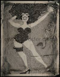 9f0190 ACTRESS TRIBUTE foil 27x35 special poster 1970s Pearsall art of dancer made of many names!