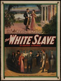9f0045 WHITE SLAVE 30x40 stage poster 1911 half-Italian girl raised as octaroon slave!