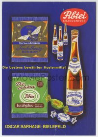 9g0259 ABTEI 8x12 German advertising poster 1940s cool art of honey & eucalyptus lozenges!