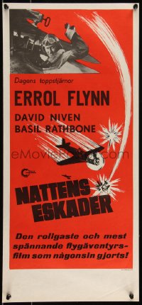 9h0028 DAWN PATROL Swedish stolpe R1960s cool different image of pilot Errol Flynn & WWI airplanes!
