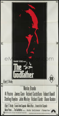 9j0020 GODFATHER Aust 3sh 1972 best Marlon Brando art profile, Francis Ford Coppola crime classic!