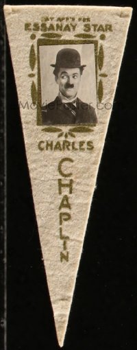 9j0013 FELT PENNANT COLLECTION group of 41 3x8 felt pennants 1910s Charlie Chaplin, Pickford, rare!