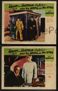 9j1117 ABBOTT & COSTELLO MEET DR. JEKYLL & MR. HYDE 5 LCs 1953 Bud & Lou meet monster Boris Karloff!