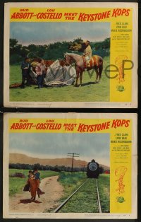 9j1135 ABBOTT & COSTELLO MEET THE KEYSTONE KOPS 3 LCs 1955 great images of wacky Bud & Lou!