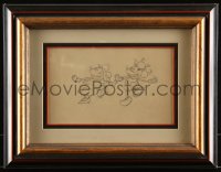 9k0031 MICKEY'S MELLERDRAMMER framed 7x11 pencil drawing 1933 Mickey Mouse as Topsy, Minnie as Eva!