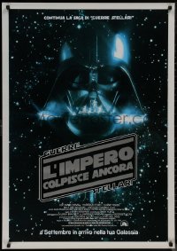 9k0431 EMPIRE STRIKES BACK advance Italian 1sh 1980 George Lucas, Darth Vader head in space!