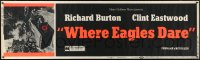 9k0074 WHERE EAGLES DARE paper banner 1968 Clint Eastwood, Richard Burton, McCarthy art, ultra rare!