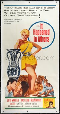 9m0040 IT HAPPENED IN ATHENS linen 3sh 1962 super sexy Jayne Mansfield rivals Helen of Troy, Olympics!