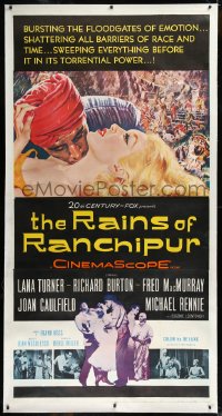 9m0049 RAINS OF RANCHIPUR linen 3sh 1955 Lana Turner, Richard Burton, rains couldn't wash their sin!