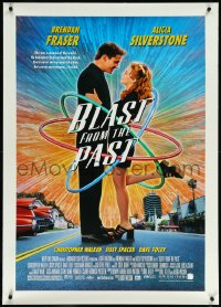 9m0453 BLAST FROM THE PAST linen 1sh 1999 great image of Brendan Fraser & Alicia Silverstone!
