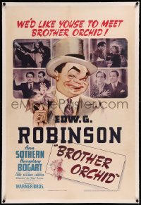 9m0465 BROTHER ORCHID linen 1sh 1940 art of Edward G Robinson, 3 images of Humphrey Bogart!