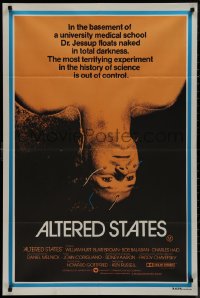 9p0289 ALTERED STATES Aust 1sh 1980 William Hurt, Paddy Chayefsky, Ken Russell, sci-fi horror!