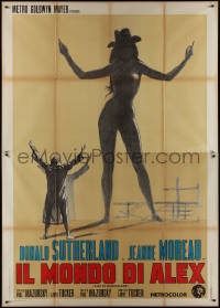 9p1455 ALEX IN WONDERLAND Italian 2p 1971 of Donald Sutherland, different sexy art of Jeanne Moreau!
