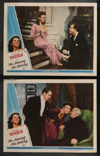 9p1428 AMAZING MRS. HOLLIDAY 2 LCs 1943 great images of pretty Deanna Durbin!