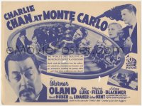 9p0066 CHARLIE CHAN AT MONTE CARLO herald 1937 detective Warner Oland, cool roulette wheel design!