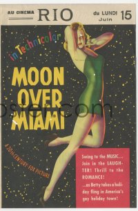 9p0053 MOON OVER MIAMI herald 1941 best full-length art of sexy Betty Grable in swimsuit, very rare!