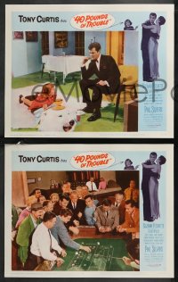 9p1344 40 POUNDS OF TROUBLE 8 LCs 1963 Tony Curtis has women trouble, Suzanne Pleshette, gambling!