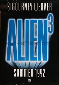 9r1038 ALIEN 3 int'l teaser DS 1sh 1992 Sigourney Weaver, 3 times the danger, different design!