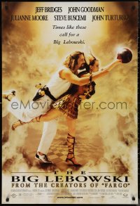 9r1074 BIG LEBOWSKI DS 1sh 1998 Coen Bros cult classic, Jeff Bridges bowling with Julianne Moore!