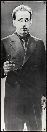 9r0058 HUMPHREY BOGART 27x76 commercial poster 1970s cool image of Bogey holding a gun!