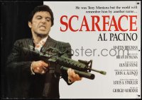 9r0063 SCARFACE 38x53 Italian commercial poster 1980s Pacino as Tony Montana, bloodied with gun!