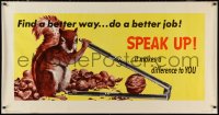 9r0022 FIND A BETTER WAY DO A BETTER JOB 28x54 motivational poster 1951 squirrel using nutcracker!