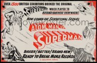 9r0691 ATOM MAN VS SUPERMAN English trade ad 1951 DC Comics serial, art of superhero Kirk Alyn!