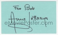 9s0826 ANNE JEFFREYS signed 3x5 index card 1980s it can be framed & displayed with a repro!