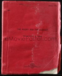 9s0013 AGONY & THE ECSTASY revised final draft script December 6, 1963, screenplay by Philip Dunne!