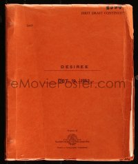 9s0066 DESIREE first draft continuity script October 19, 1953, screenplay by Daniel Taradash!