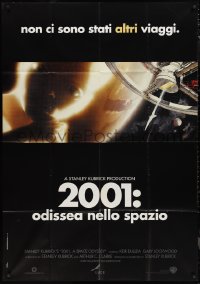 9t0130 2001: A SPACE ODYSSEY Italian 1p R2001 Stanley Kubrick, art of space wheel + star child c/u!